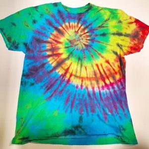 Men's or Women's Colorful Vibrant Soft Comfy Short Sleeve Spiral Tiedye!